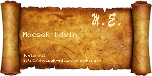 Mocsek Edvin névjegykártya